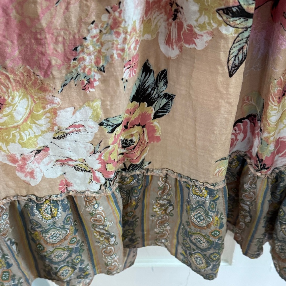 DAVI & DANI Patchwork Floral Maxi Dress - Pink and Beige - Picture 6 of 7